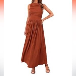 New with tags! Chic Terracotta rust Maxi Dress BTFBM, size small- wedding guest